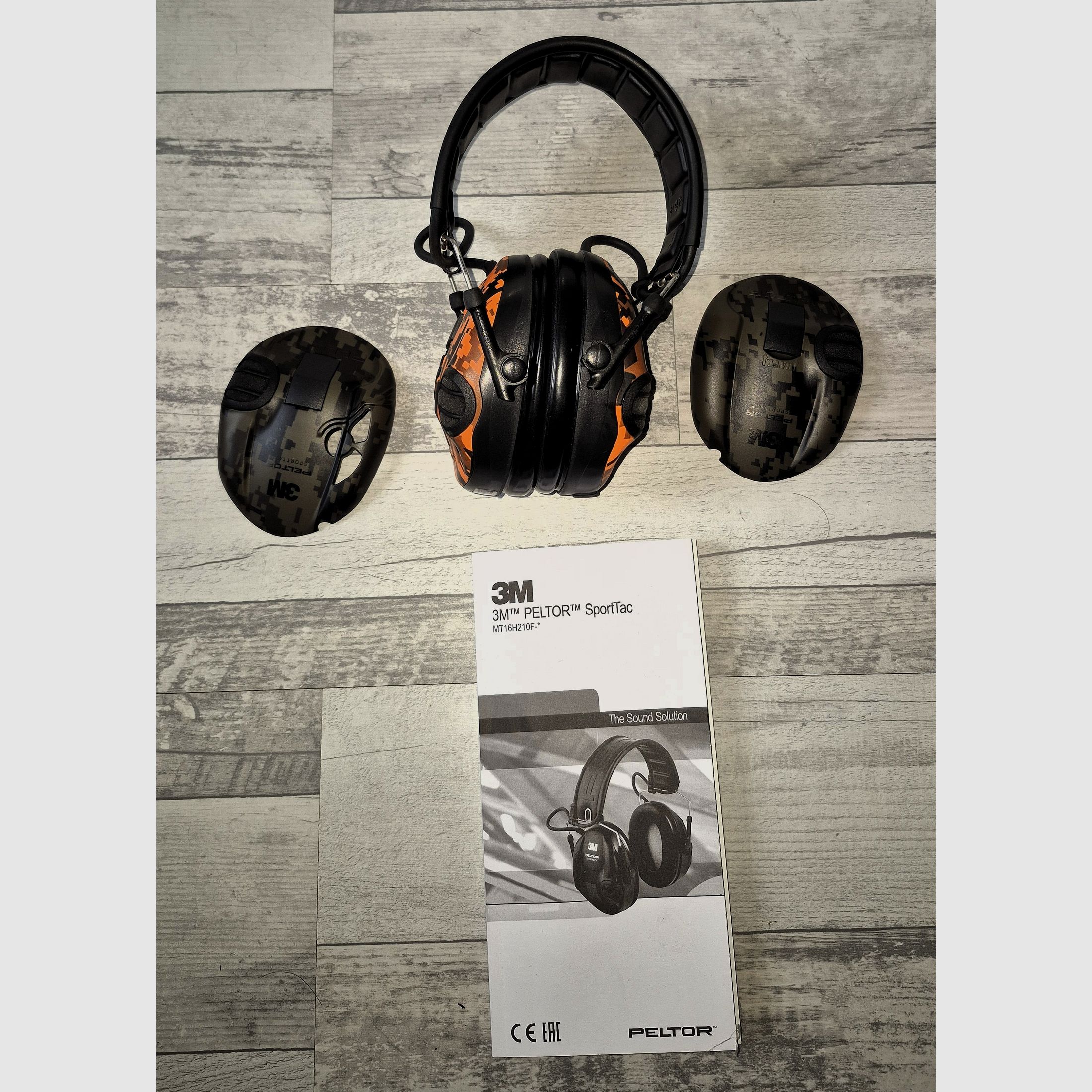 3M Peltor SportTac nauszniki ochronne Pomarańczowy/Zielony Camo