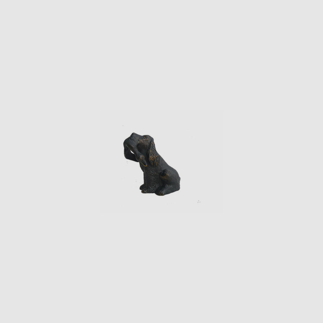 Lovergreen kleine Bronzestatue Motiv Cockerspaniel mit Ente im Maul