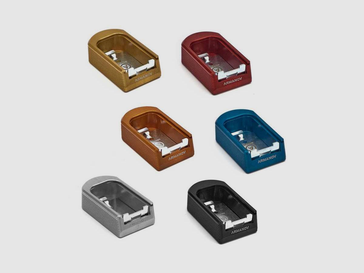 Armanov MPSIG2 Magazine Pad -2 rnd Elegance for Sig Sauer P226, X-Five, LDC, Color: Blue, image 1 of 3