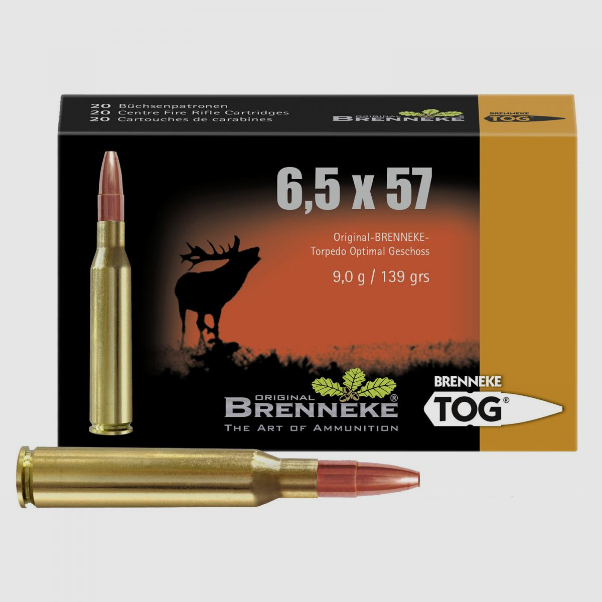 Brenneke 6,5x57 139GR TOG 20 patronen