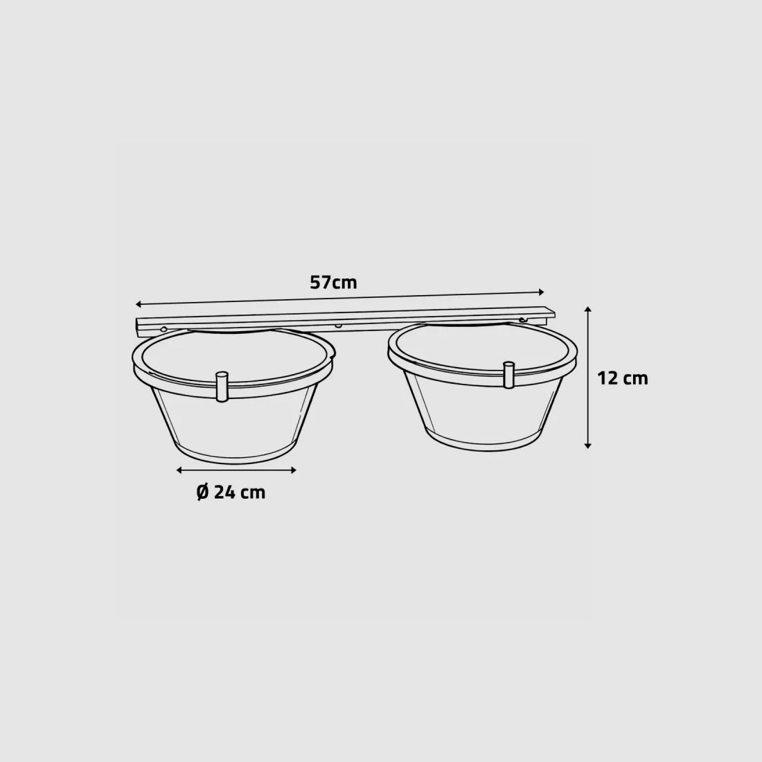 Mangeoire professionnelle double pour chenil acier galvanisé 2 X 2,5L, image 4 sur 8