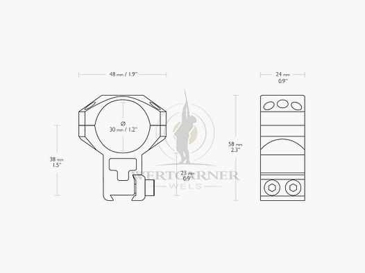 Hawke Tactical Ring Montagen 9-11mm 30mm extra hoch
