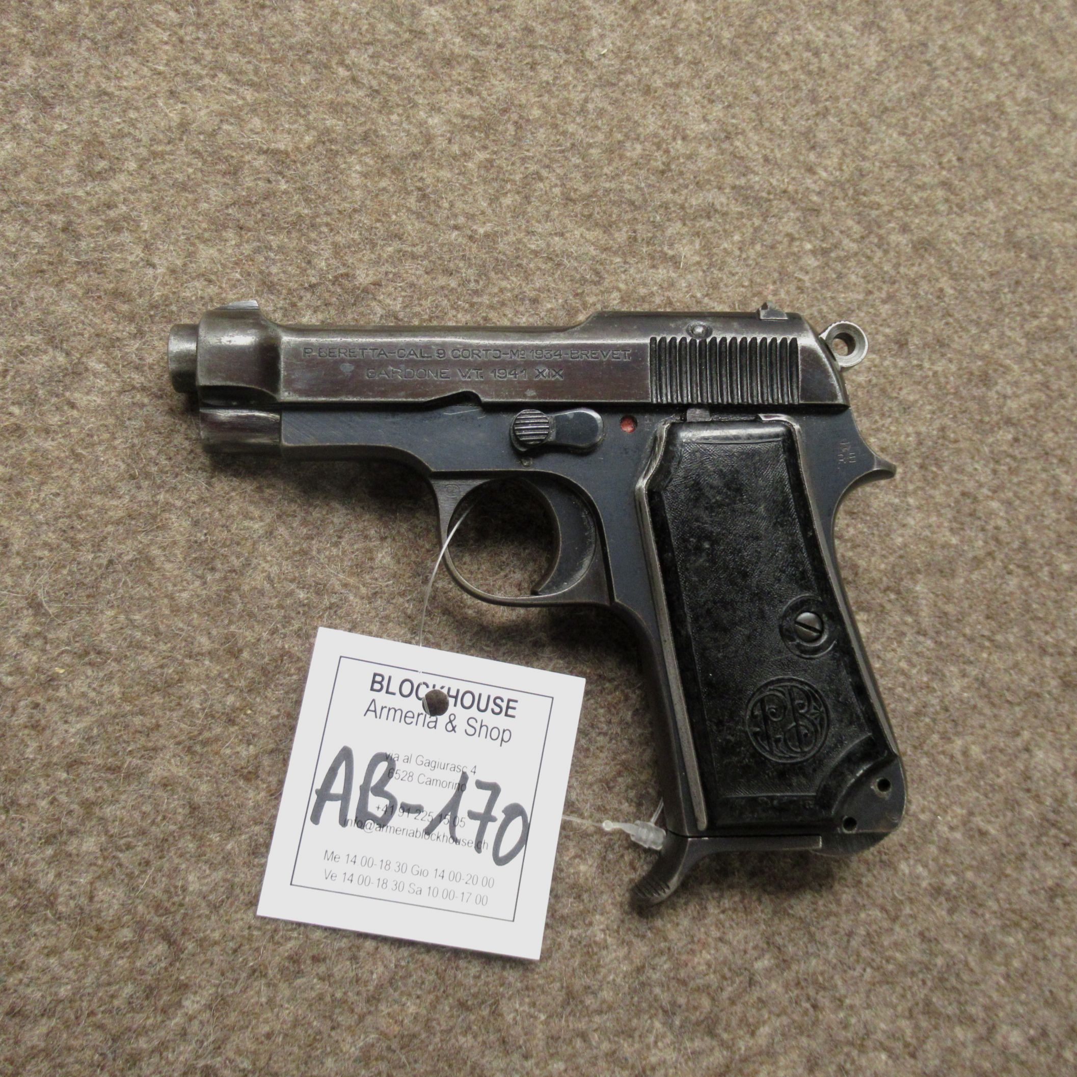 AB-170 pistola BERETTA mod. 1934 cal. 9mm corto, immagine 2 di 4