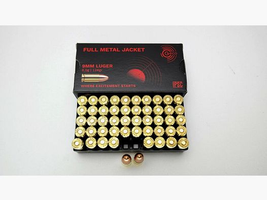 Geco 124gr. Vollmantelrundkopf VM Tombak 8,0 gramm HU Fertigung SOFORT VERFÜGBAR - 9mm Para 9mm Luger