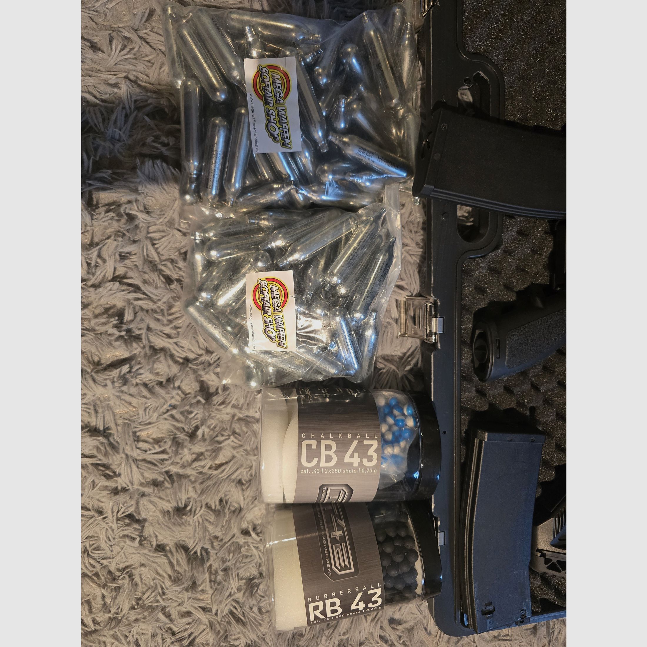 Conjunto completo: Umarex T4E HK416 D / RAM fusil de asalto (cal. .43) incluye 2 cargadores, Red Dot, CO2 y mucha munición