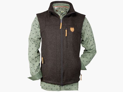 Hubertus-Hunting Loden Vest Passau 10576701/913 Dark Brown Vests for Men