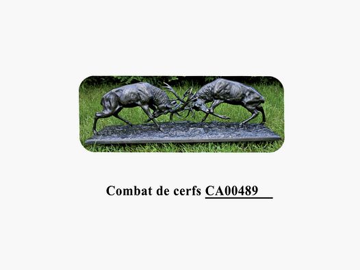 Lovergreen growth bronze statue motif deer fight statue