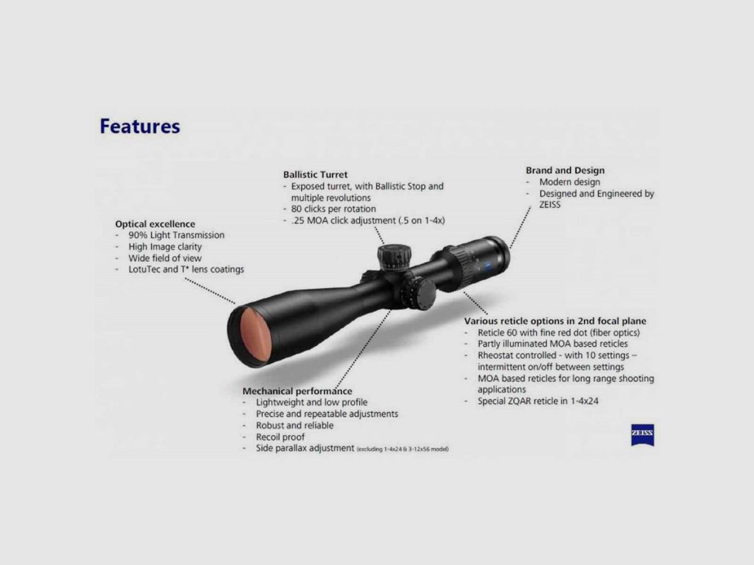 Lunette ZEISS CONQUEST V4 3-12X56, image 3 sur 6