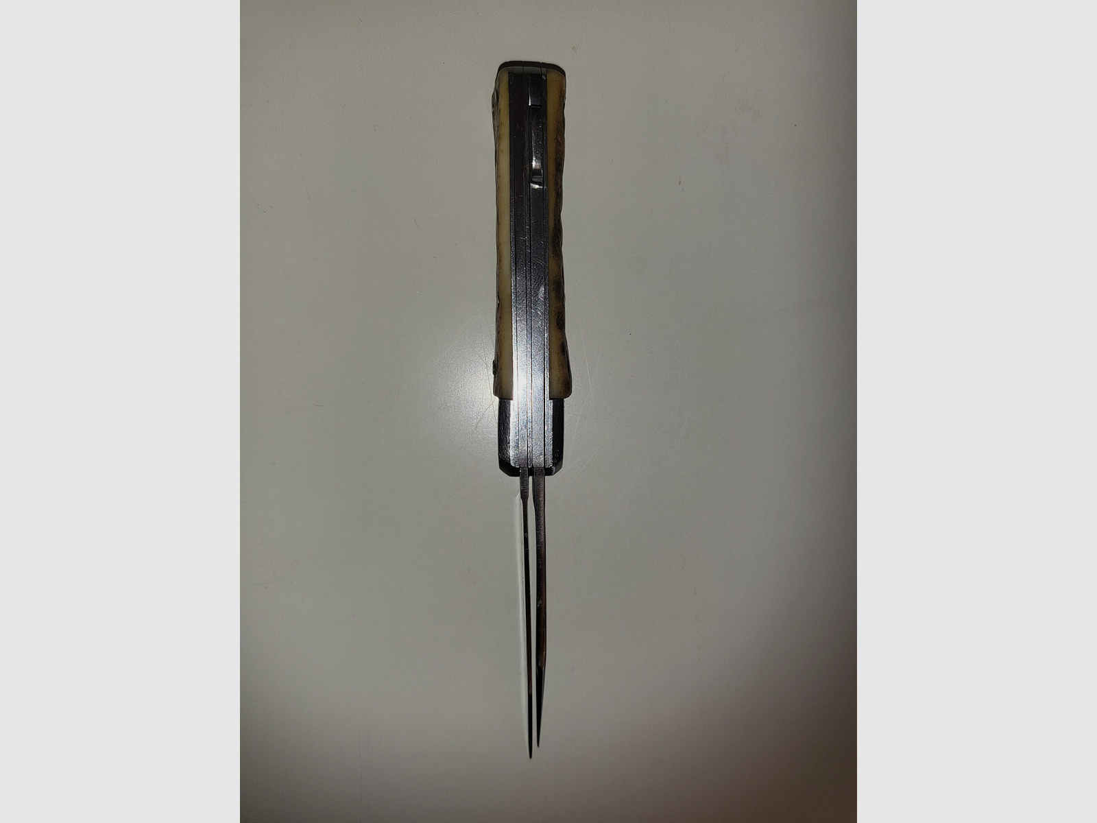 GML Leegebruch Jagdtaschenmesser – Handarbeit – Echtes Hirschhorn – DDR Rarität