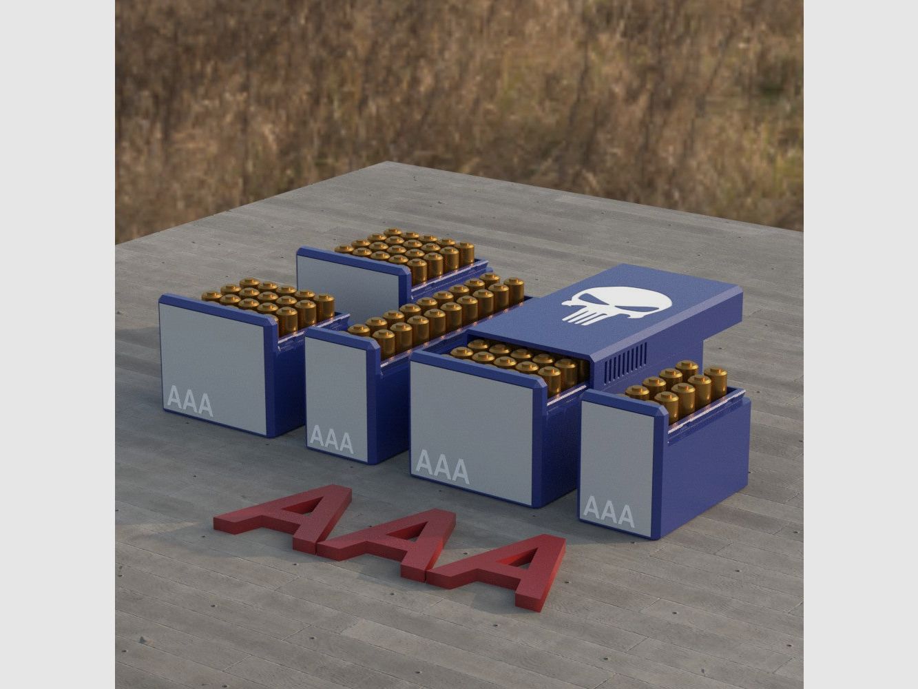 Filamelt Munitionsbox / Ammo Box AAA Batteriebox – Patronenbox für 50 Batterien, Made in Germany
