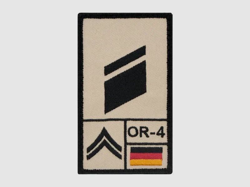 Café Viereck Café Viereck Rank Patch Stabskorporal links sand