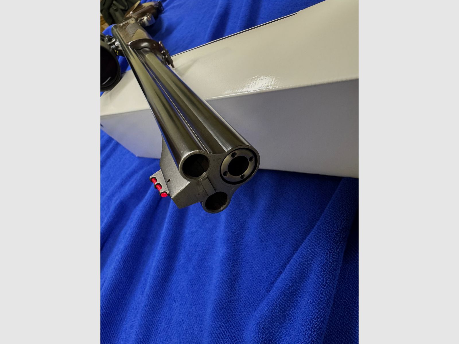 Merkel Doppelbüchsdrilling DR 961L con visor ZEISS Victory HT 3-12x56