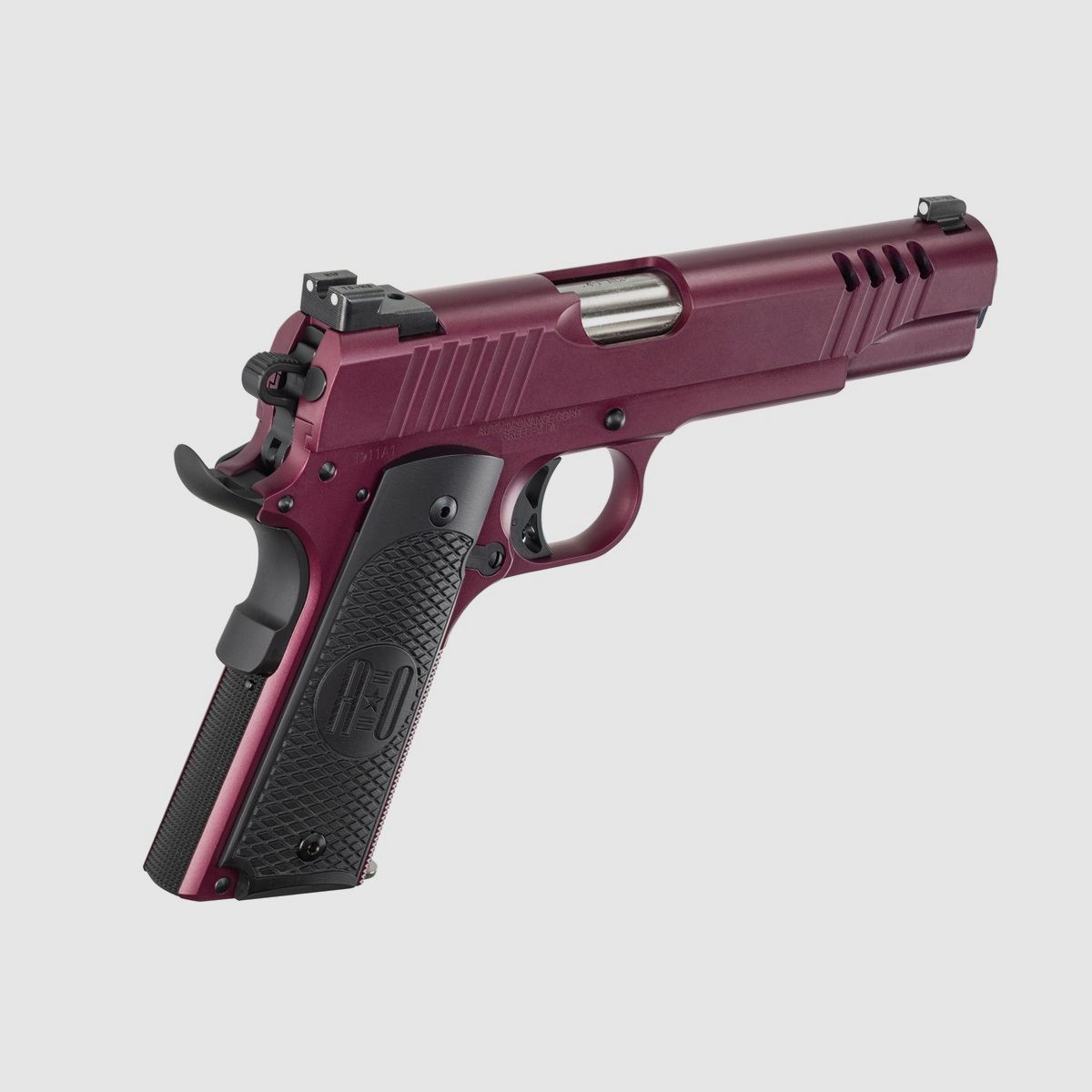 1911 Custom 5" Black Cherry Sight 3-Dot White, image 4 sur 4