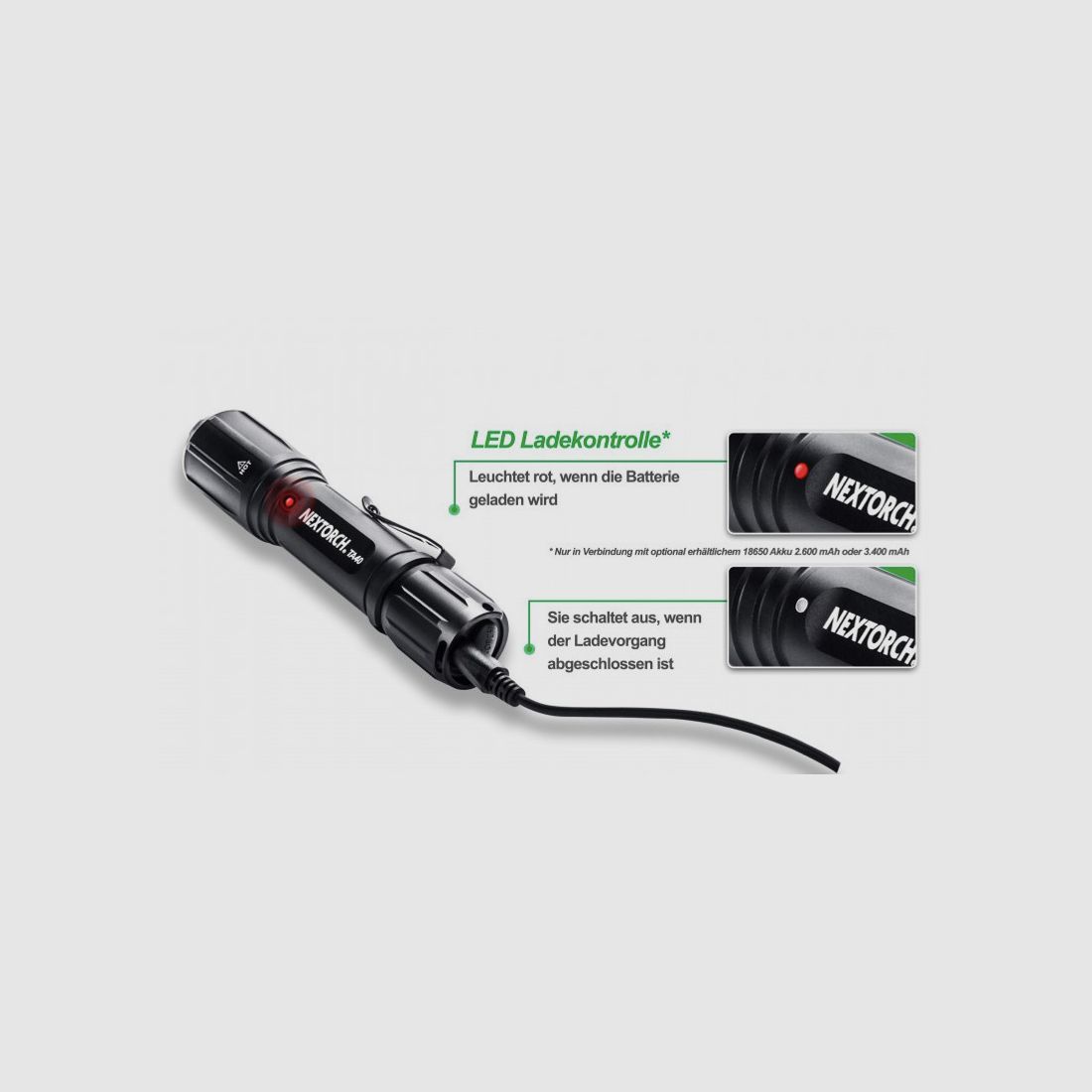 NEXTORCH Taktisches TA40 Set 1040 Lumen LED Taschenlampe mit Zubehör
