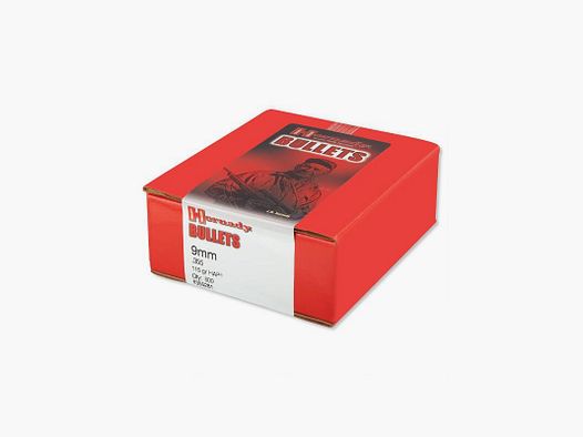 BOX MIT 500 GESCHOSSEN HORNADY 9MM .355 115 GRS HAP 500