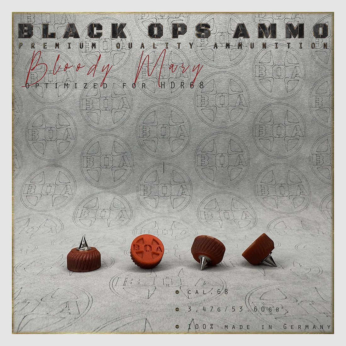 10x + 2 Bloody Mary BLACK OPS AMMO HDR 68 TR cal.68 ammunition T4E Umarex HDR68 TR68