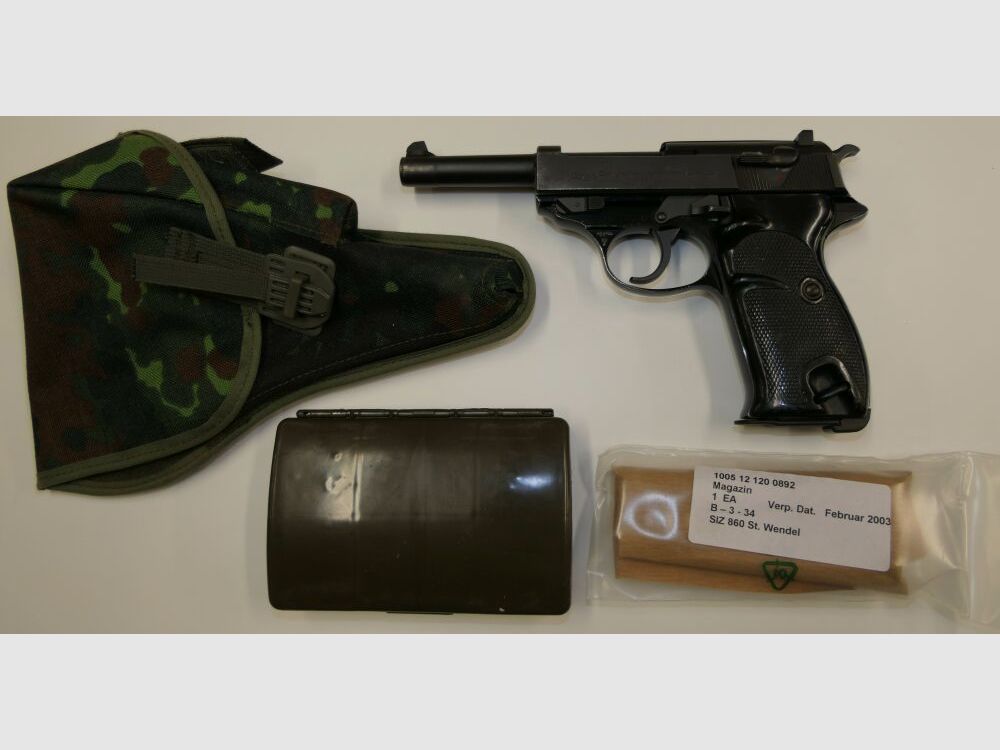 Walther Arms Factory Ulm Danube Pistol Walther P38 in caliber 9mm Para incl. accessories