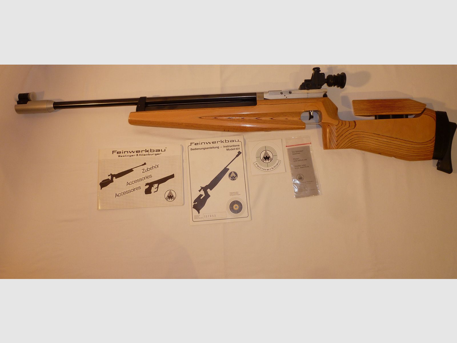 Match air rifle FEINWERKBAU Oberndorf/N 601 right side lever TOP CONDITION !!