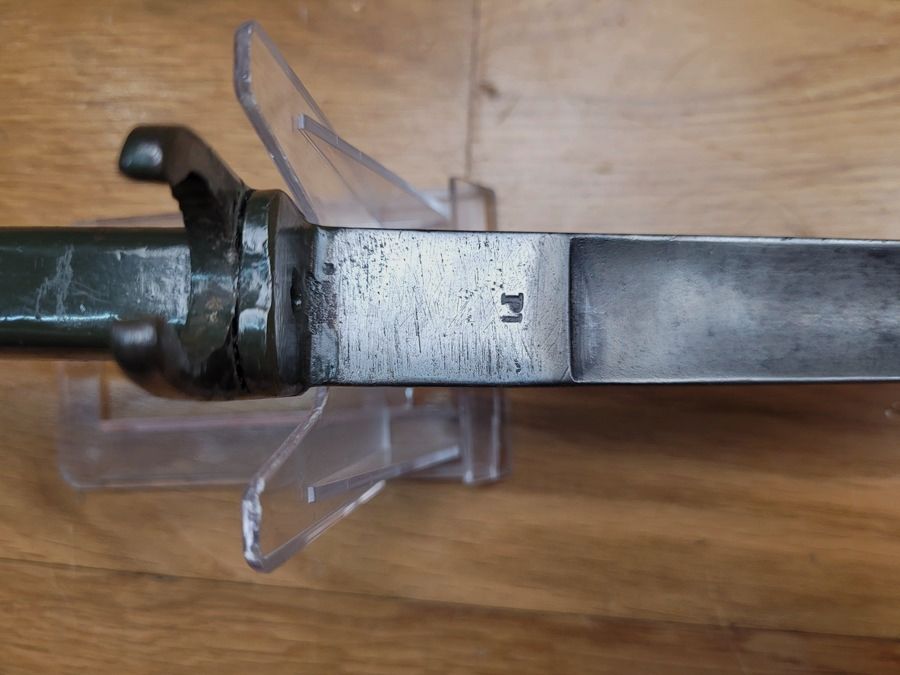 Zeldzame ERSOC bajonet Ersatz ES07 Duits – ijzeren greep op basis bajonet met huls Belgisch model 1867 JPL – Zonder schede – TBE, afbeelding 7 van 19