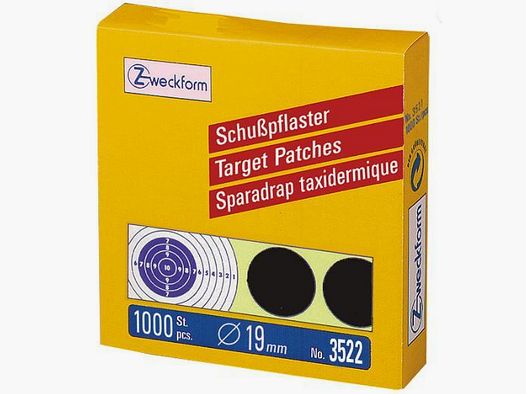 1,000 pcs Zweckform shooting patches 19mm color BLACK