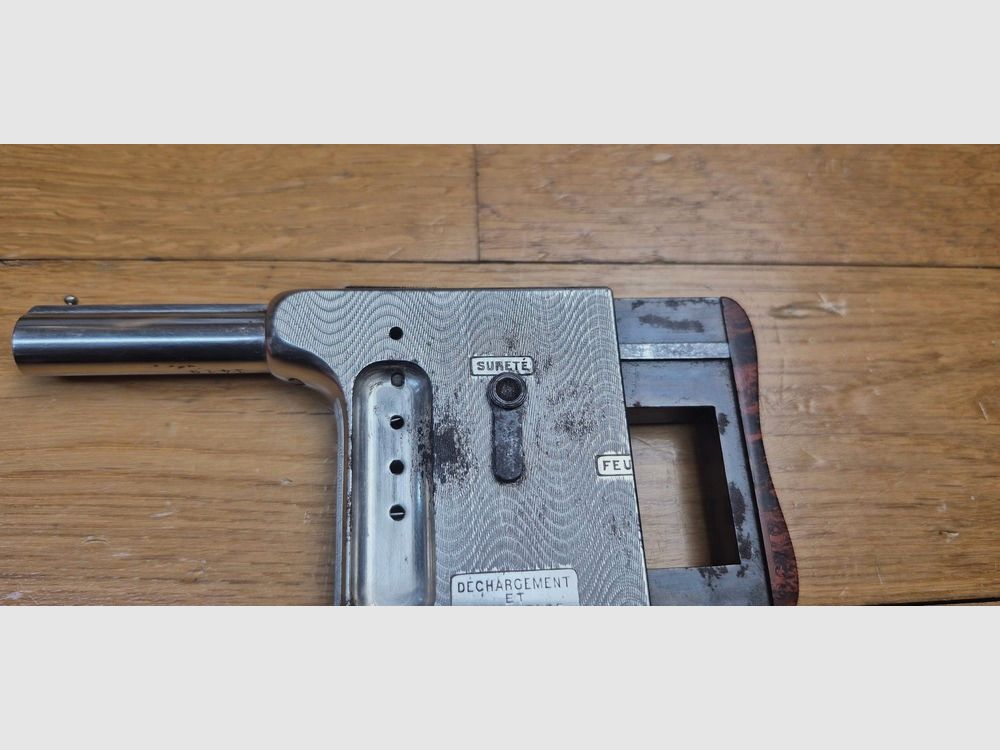 Amusanter und seltener Taschenpistole „La Mitrailleuse“ – Verstehen Sie „Taschen“ – Modell Nr. 3 vor „LE GAULOIS“, also vor 1905 – Herstellung ManuFrance – Kaliber 8mm Le Gaulois – Waffe mit System ohne Abzug – Selbstladepistole 5 Schuss! – Guter ästhetischer und mechanischer Zustand -TBE, Bild 12 von 13
