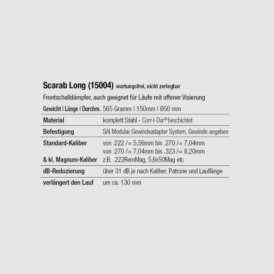 SmallArms Industries Scarab Long Noir .222-.270