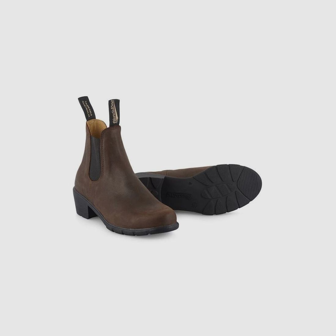 Blundstone Damen Bootie #1673 Heeled Antique Brown Leather