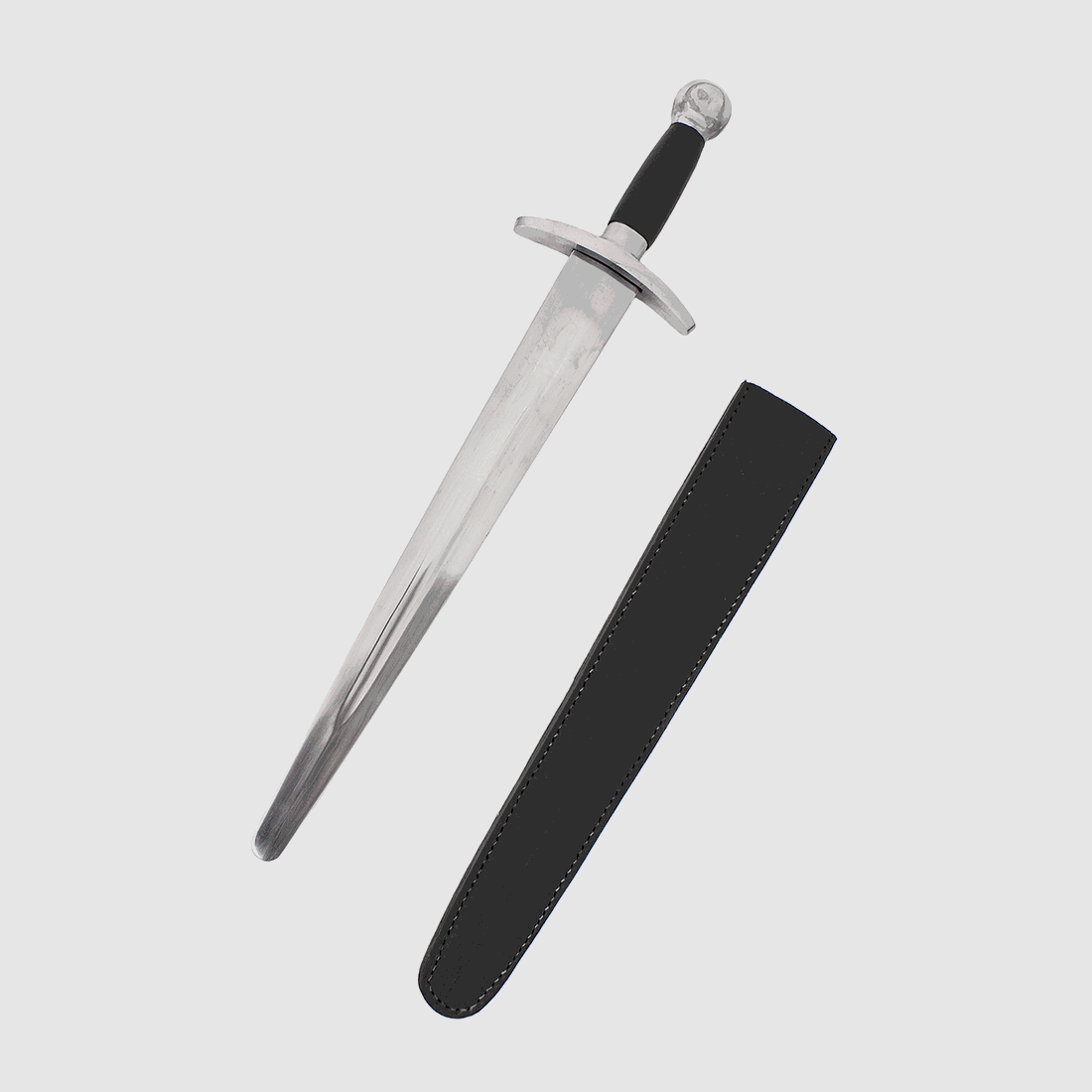 Medieval show fighting dagger with leather sheath