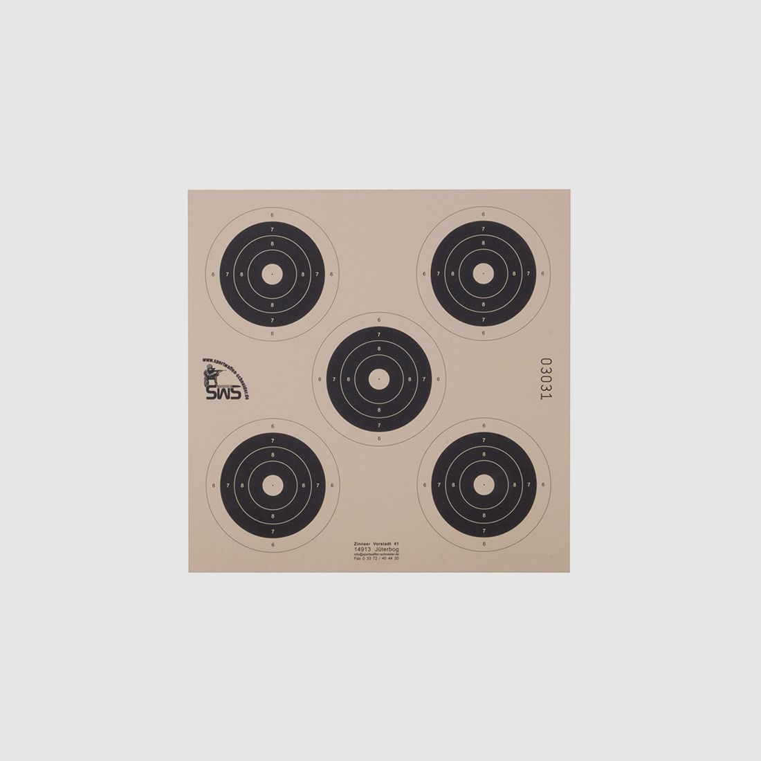 Luftpistole Zielscheibe Trainingsscheibe 5 Spiegel mit 6 - 10 Ringen 17 x 17 cm 100 StĂĽck