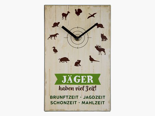 Wanduhr ''Jäger haben viel Zeit''