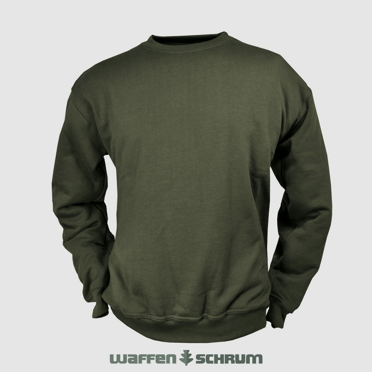 Hubertus Sweatshirt Rundhals  Oliv