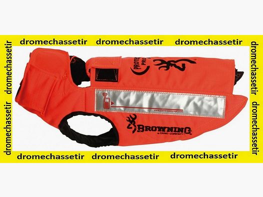 Schutzweste PROTECT PRO, 8 Schichten Browning, für Hund, Größe 60, ORANGE Fluo