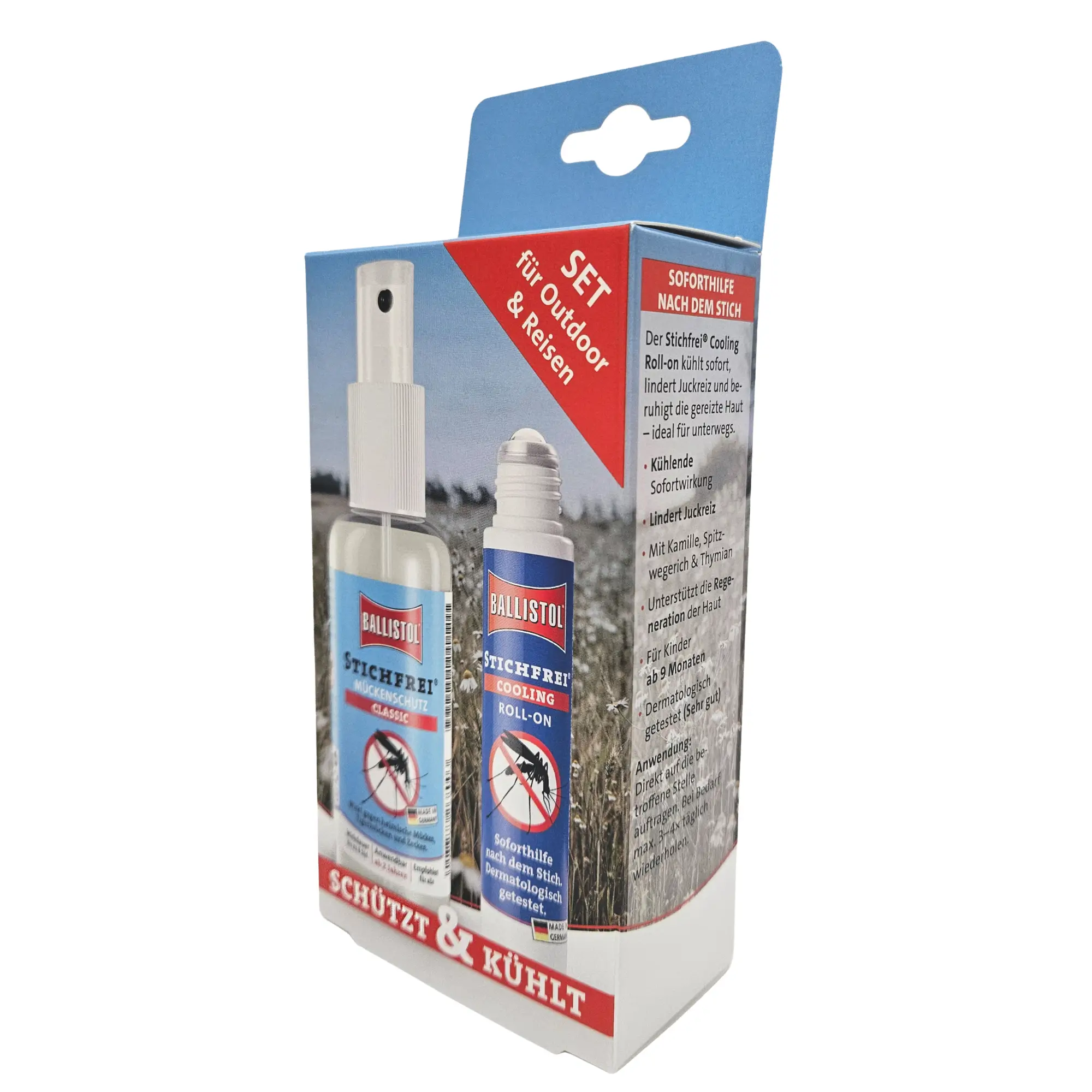 Set Ballistol Stichfrei - Protection contre les moustiques et secours immédiat