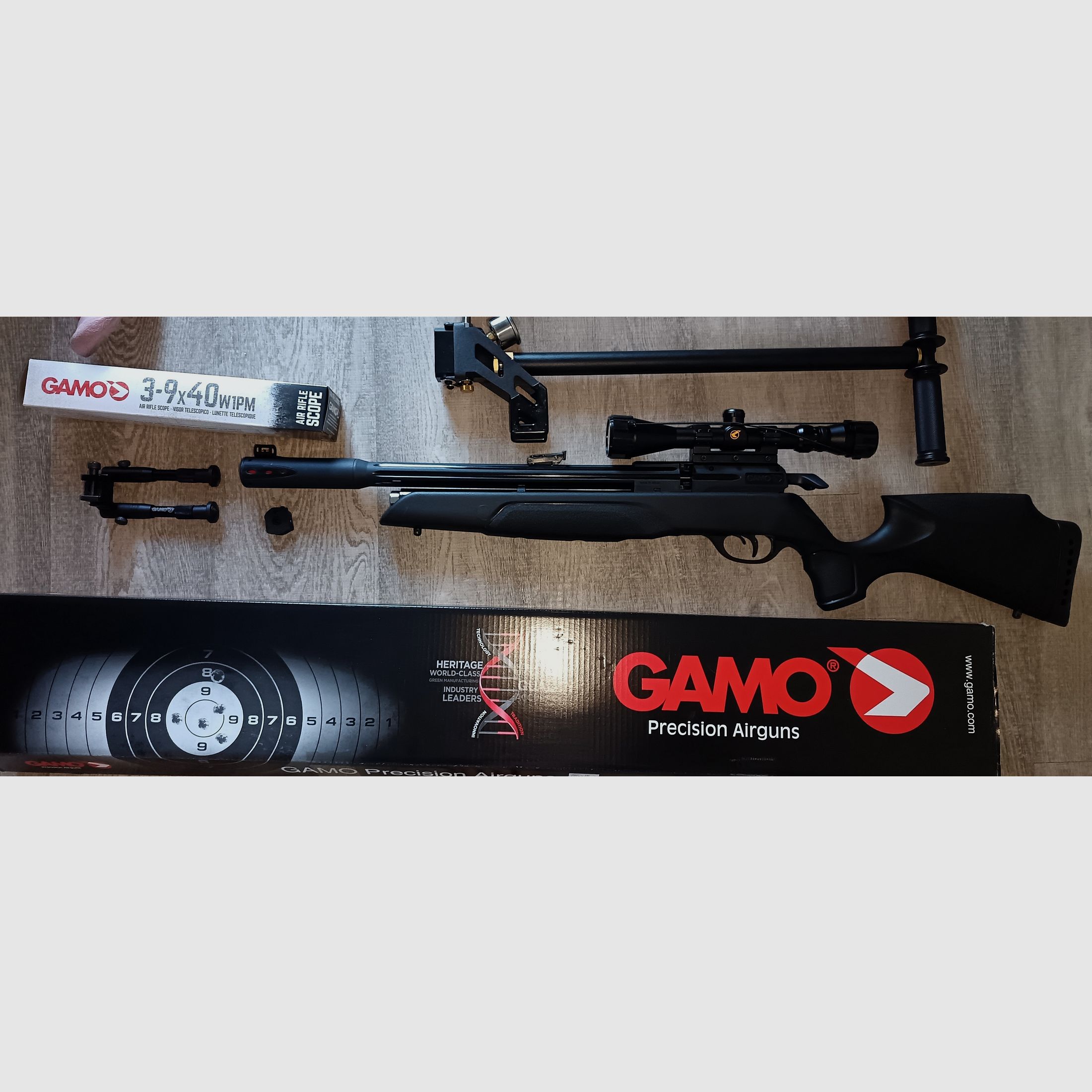 Gamo Arrow 4,5 Pcp im Set mit Zielfernrohr und Zweibein und Pumpe