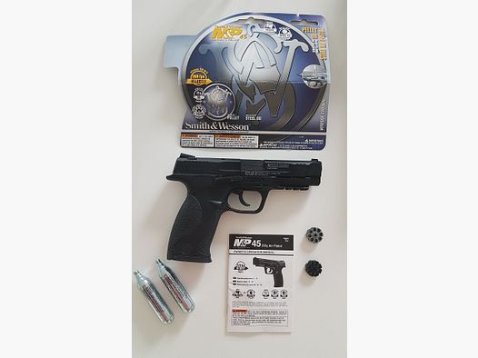 xSmith & Wesson M&P 45 4,5 mm Diabolo schwarz Co2-Pistole Luftpistole mit Pistolenkoffer
