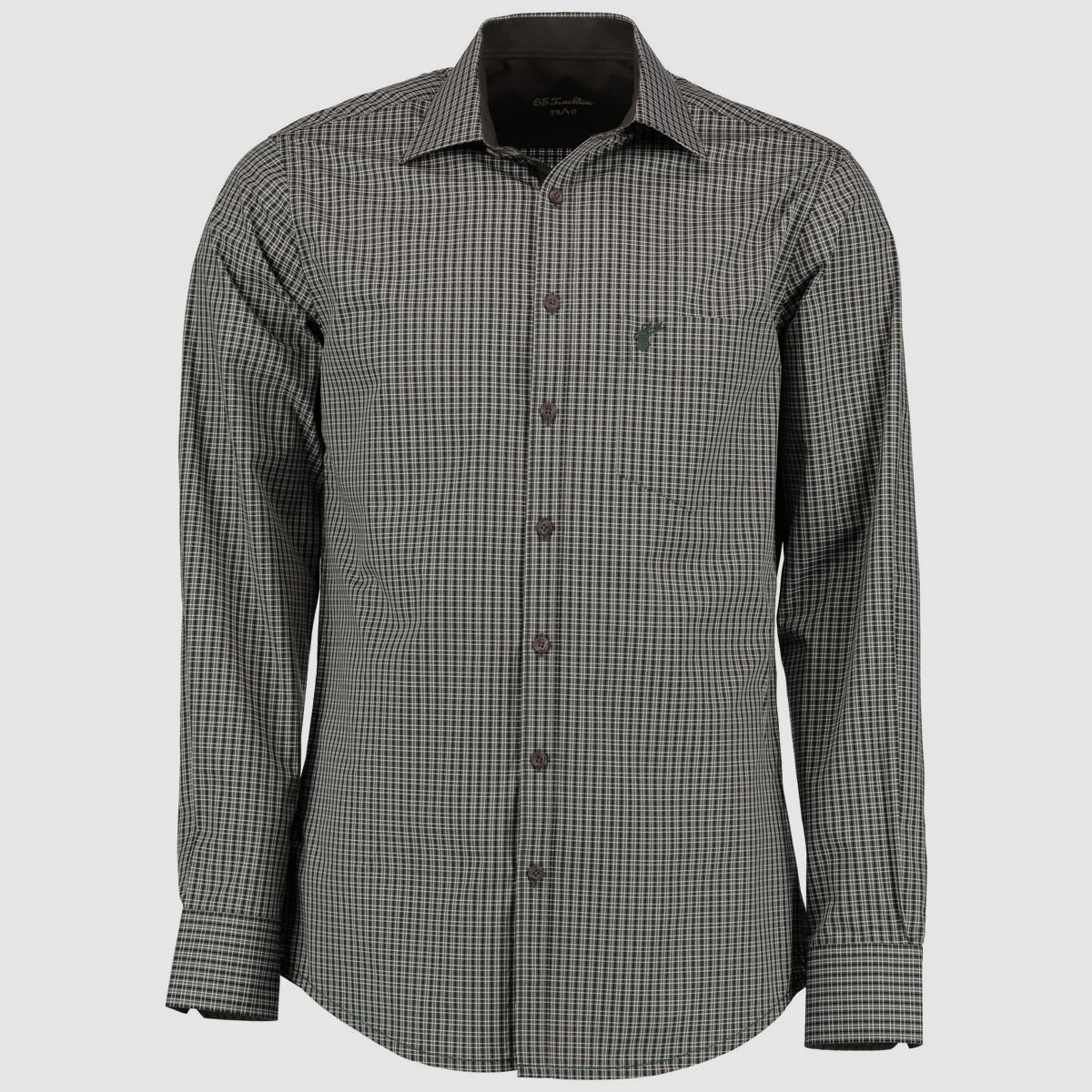 Camicia da uomo OS TRACHTEN a manica lunga Slim Fit Verde