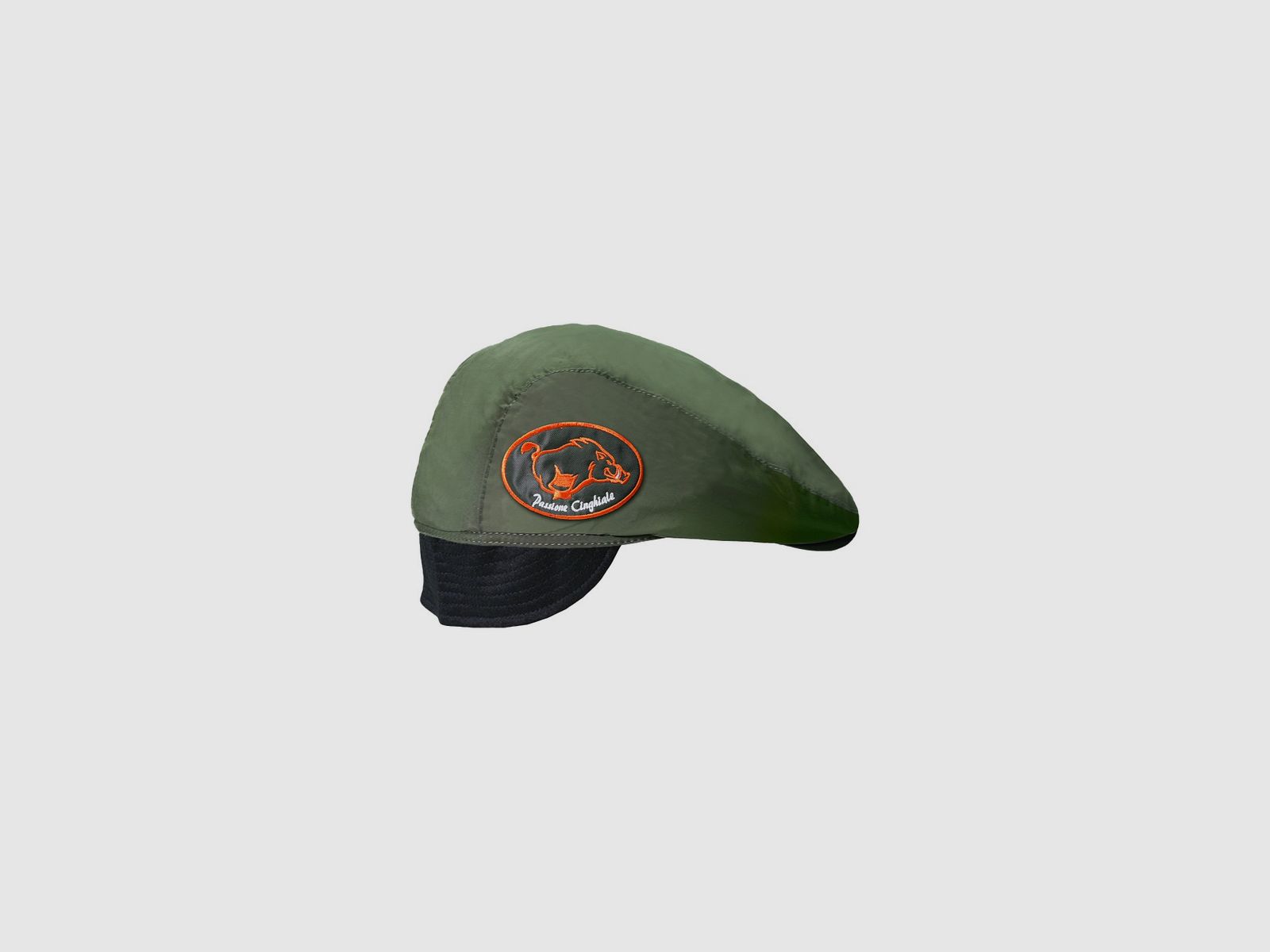 Grüne Kappe mit orangefarbenem Patch Wildschwein: Ein perfektes Accessoire für Tierliebhaber, Bild 2 von 4