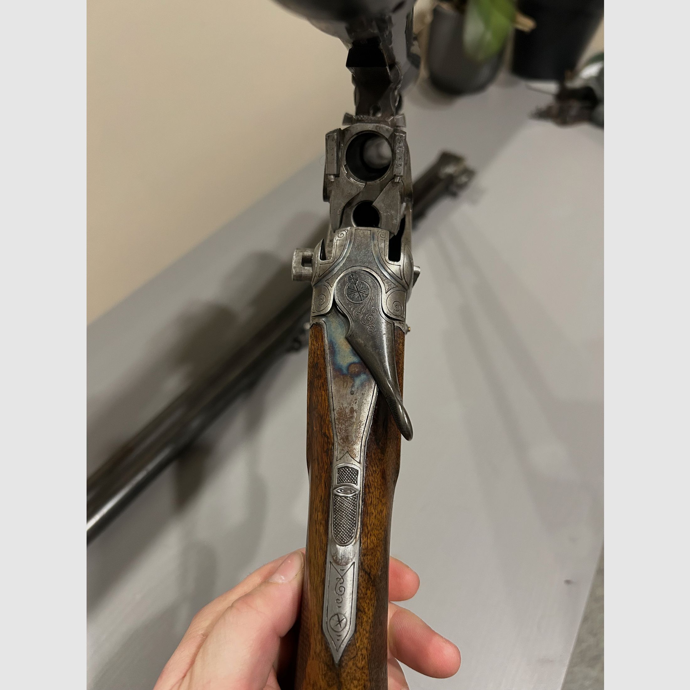 Bockdoppelflinte Merkel Suhl 16/70 mit Krieghoff Wechsellauf 7x57R und Zielfernrohr Zeiss Diavari 1,5x6