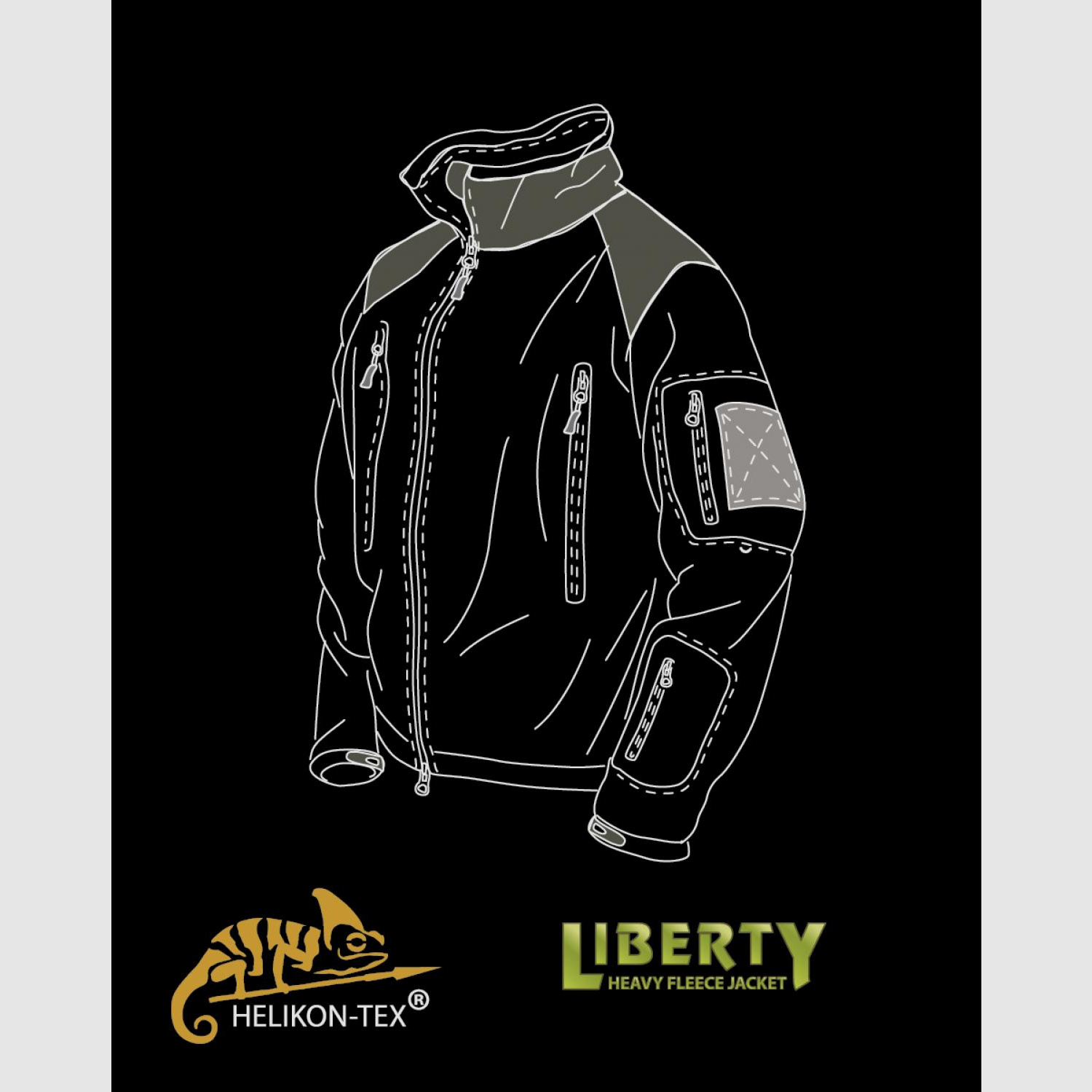 HELIKON-TEX LIBERTY FLEECE JACKE SCHWARZ
