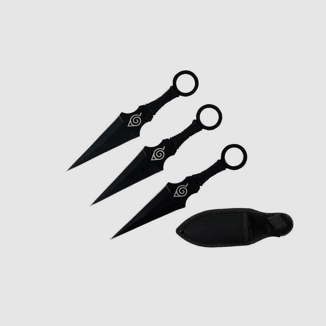 Kunai 3er Set Wurfmesser mit Nylon Scheide