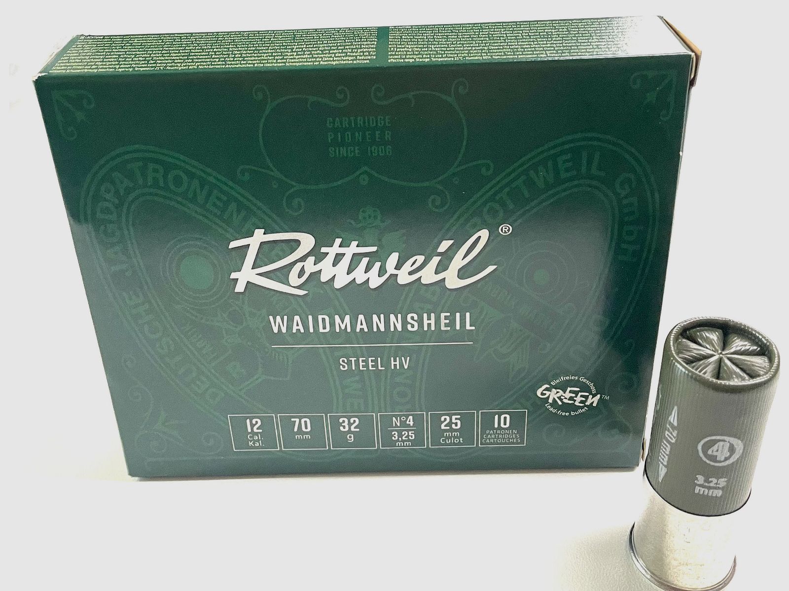 Rottweil 2431746 Waidmannsheil Steel HV 12/70 32g 3,25 mm 10St