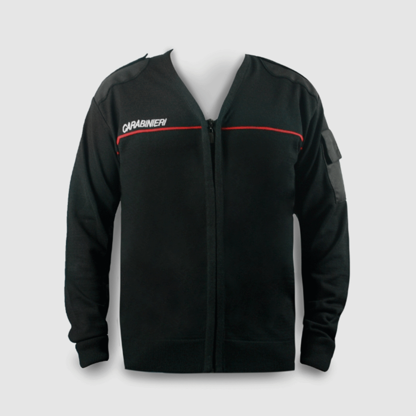 Sweter – Carabinieri z dekoltem w serek i długim zamkiem, zdjęcie 1 z 5