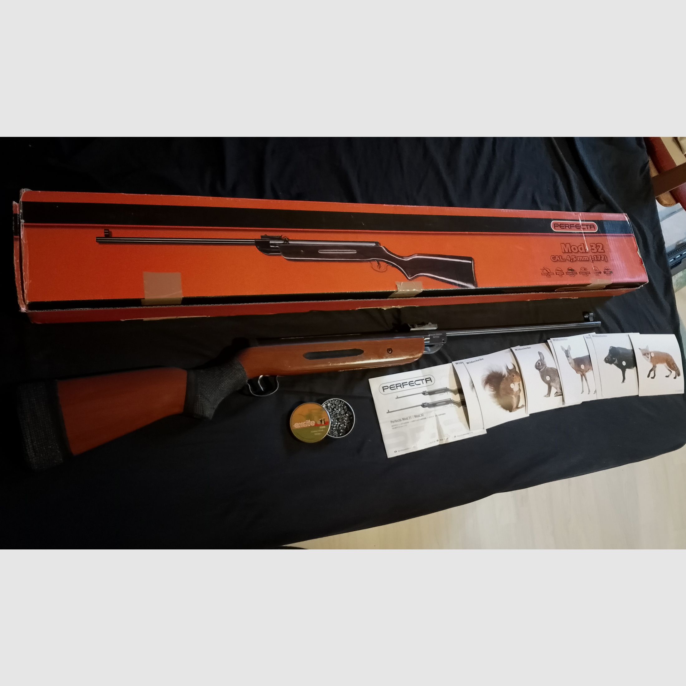 Nice Umarex perfecta oldschool air rifle 4.5mm .177 with Excite econ diabolo pellets and targets Optional with scope 4x28 Nikko