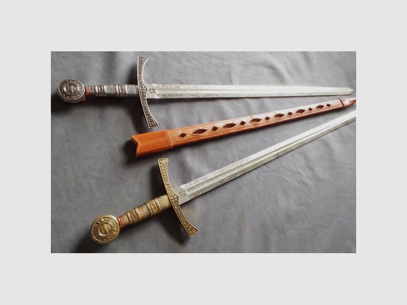 Edles Schwert King Arthurs , König Artus Excalibur edler Scheide mit verzierter Klinge Denix