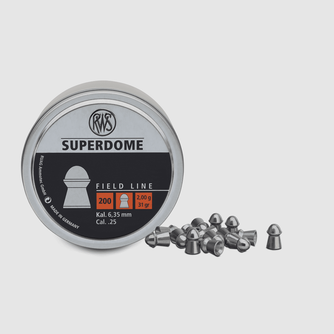RWS FIELD-L S-DOME Diabolo 6.35 mm 2.0g 200 pcs