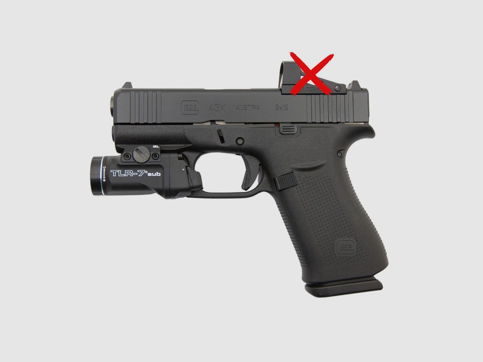 Glock 43X Black Combo with Streamlight TLR-7 flashlight - 65837, image 3 of 3