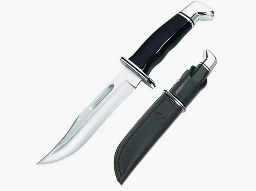 Buck Special 119, lama Bowie, HC, fodero in pelle Ebonite