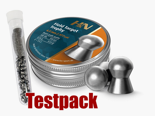 Testpack - H&N Field Target Trophy Diabolo, Rundkopf, glatt, 0,56 g, Kaliber 4,51 mm, 40 StĂĽck