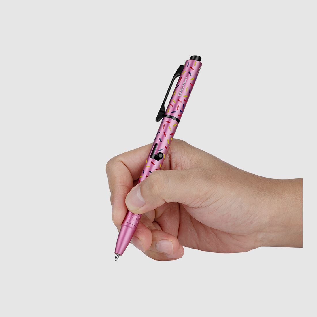 Kugelschreiber mit LED-Taschenlampe + grünem Laser O’PEN GLOW Olight rosa-donut, Bild 18 von 29
