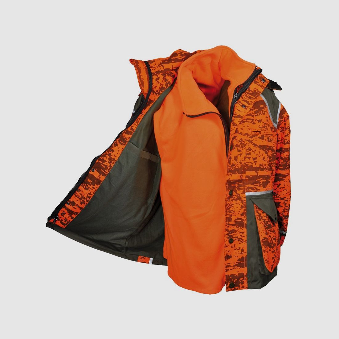 Veste de conducteur de chien - chasse à courre - orange/camouflage